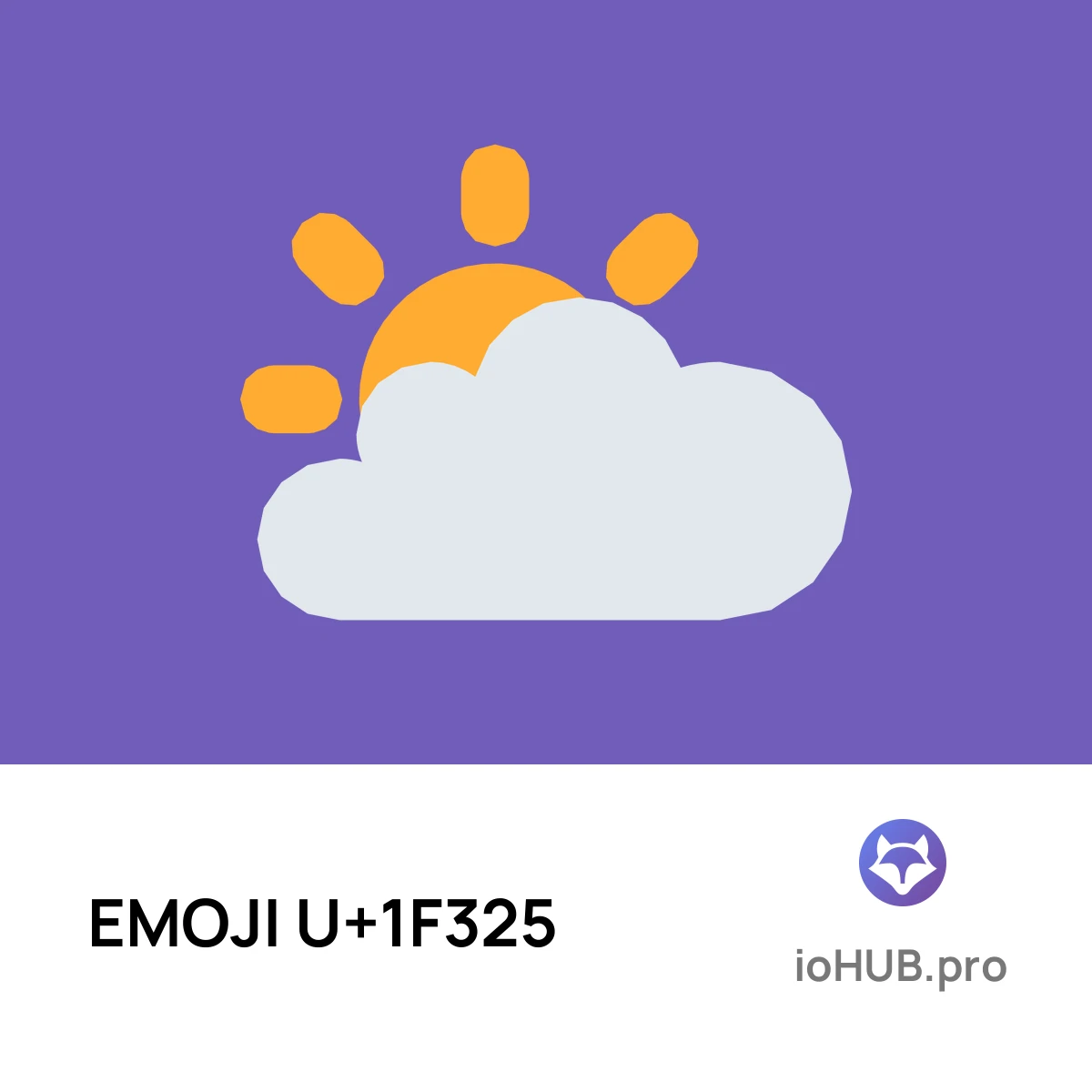 🌥️ Солнце за большим облаком - Эмоджи | ioHUB