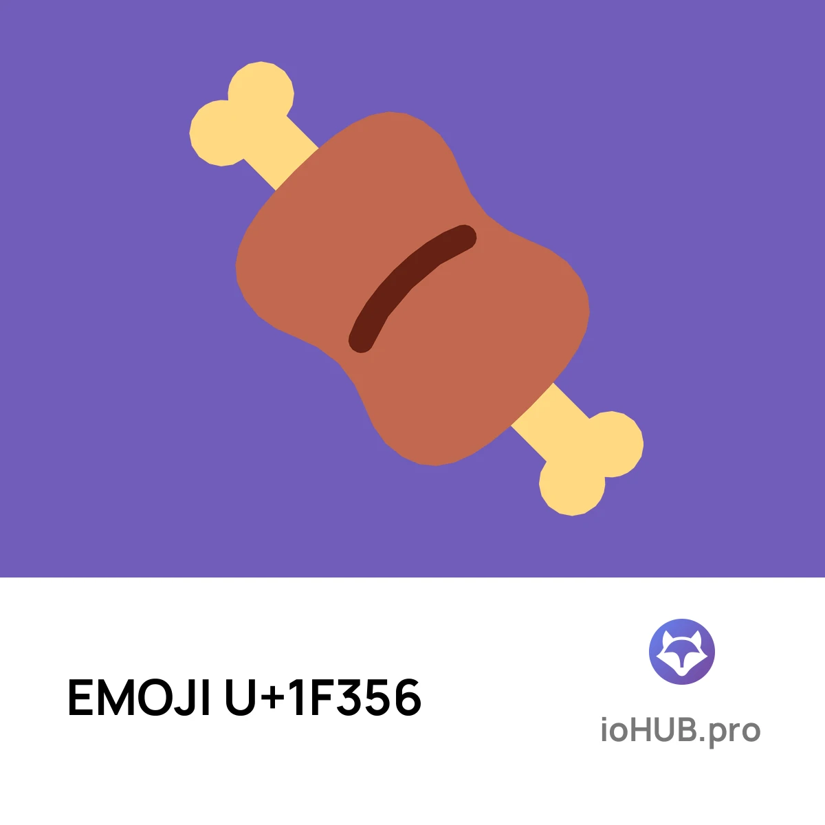 🍖 Meat on Bone - Emoji | ioHUB
