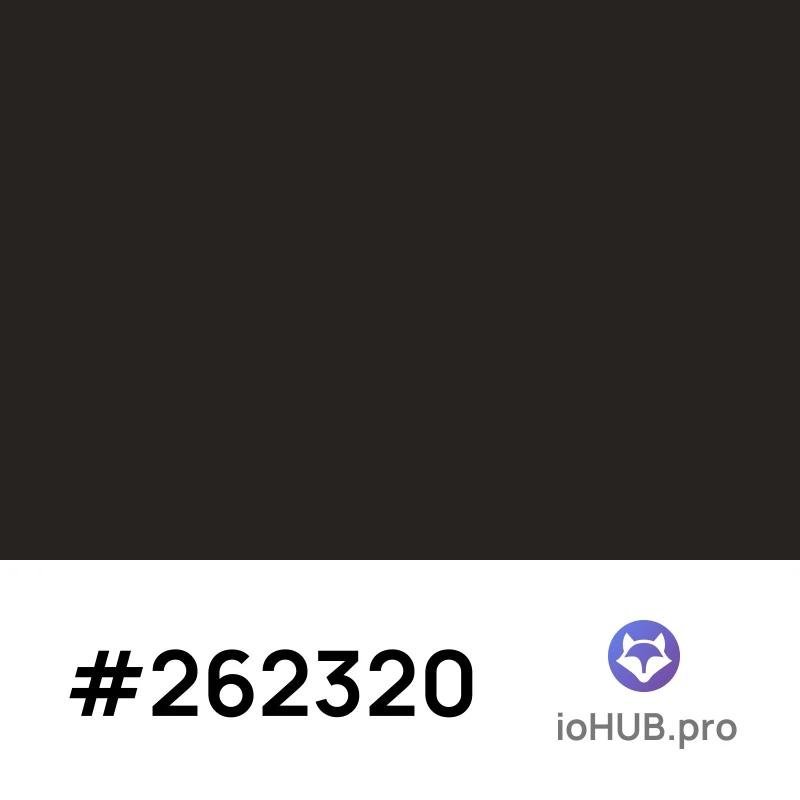 Color #262320 - Guía Completa y Valores | ioHUB