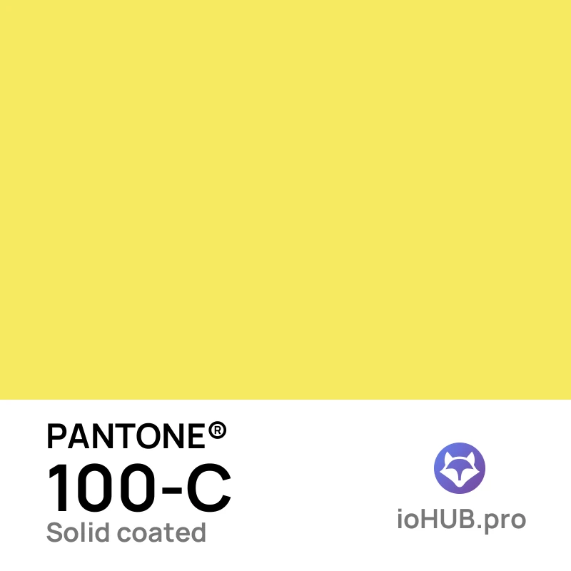 PANTONE 100-c Solid Coated Light Yellow | ioHUB - Online Tools