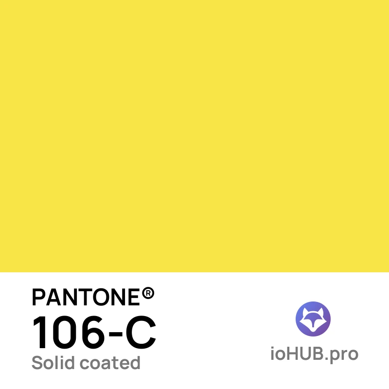 PANTONE 106-c Solid Coated Sunshine Yellow | ioHUB - Online Tools