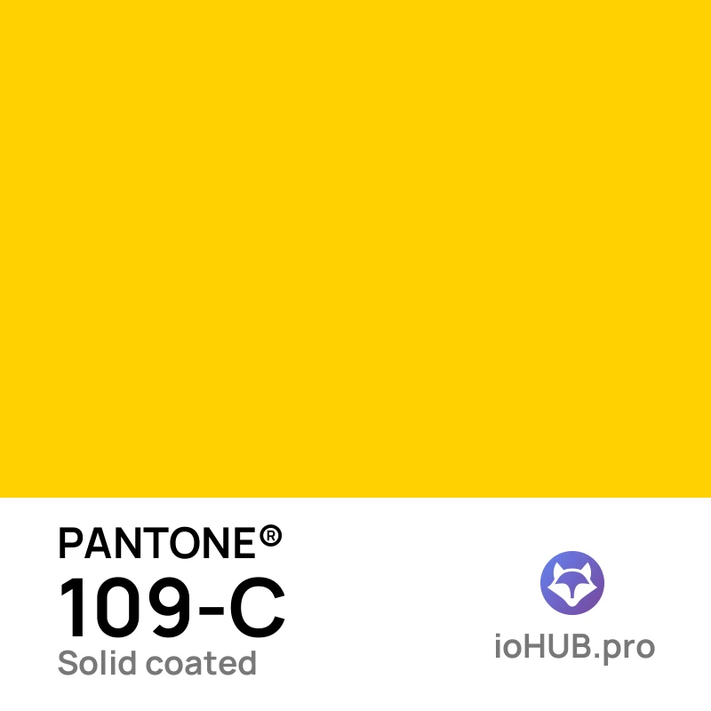 PANTONE 109-c Solid Coated School Bus Yellow | ioHUB - Online Tools