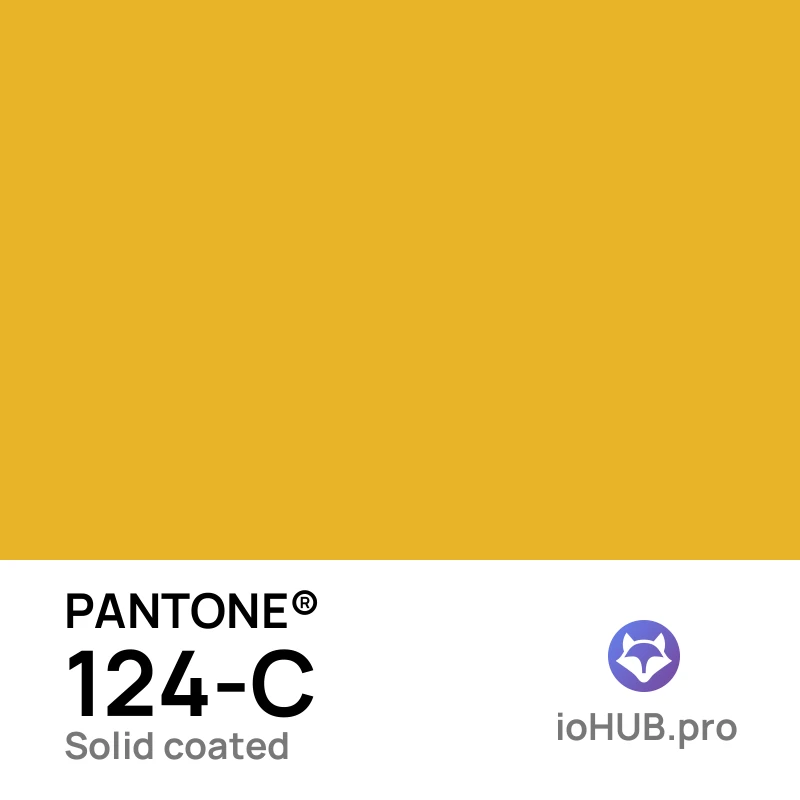 PANTONE 124-c Solid Coated Golden Yellow | ioHUB - Herramientas Online
