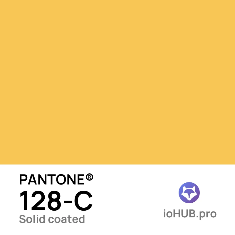 PANTONE 128-c Solid Coated Honey Yellow | ioHUB - Herramientas Online