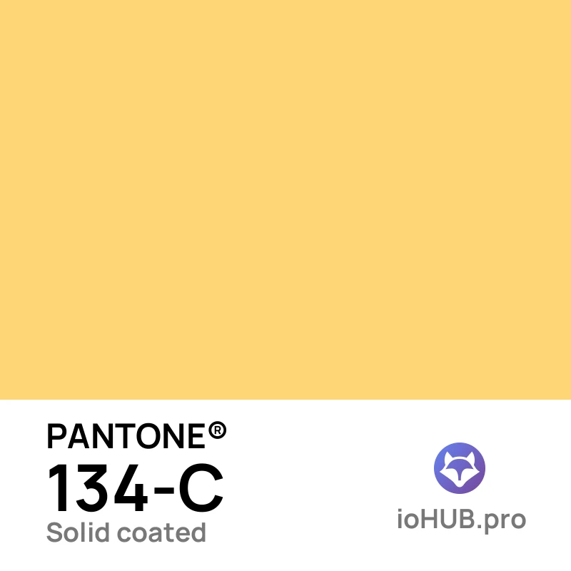 PANTONE 134-c Solid Coated Light Yellow | ioHUB - Online Tools