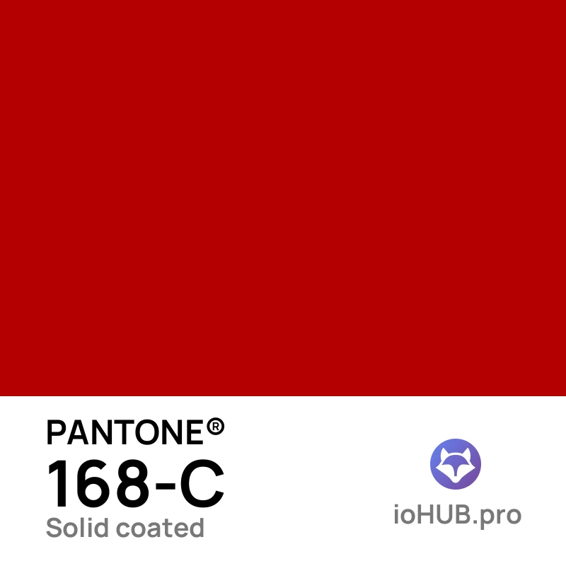 PANTONE 168-c Solid Coated Dark Red | ioHUB - Herramientas Online
