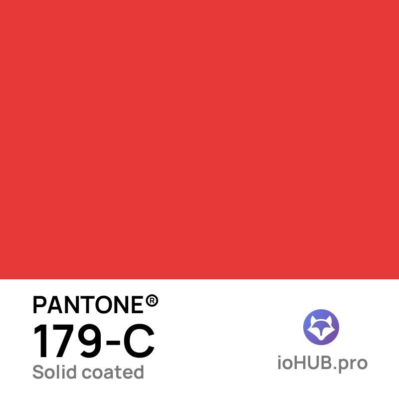 PANTONE 179-c Solid Coated Deep Red | ioHUB - Online Tools