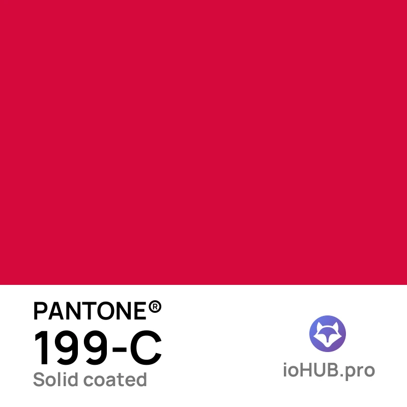 PANTONE 199-c Solid Coated Ruby Red | ioHUB - Online Tools
