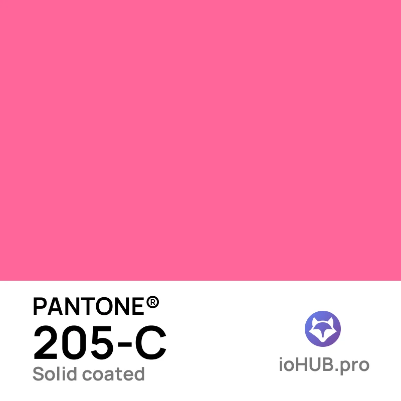 PANTONE 205-c Solid Coated Bright Pink Coral | ioHUB - Online Tools