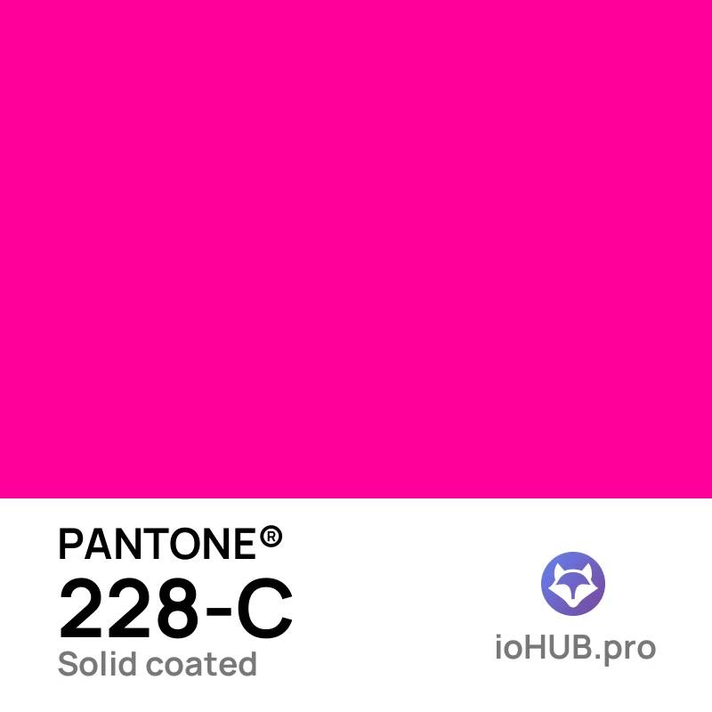 PANTONE 228-c Solid Coated Electric Magenta Pink | ioHUB - Online Tools