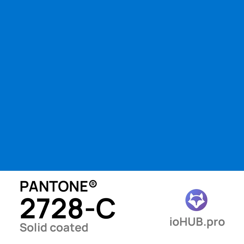PANTONE 2728-c Solid Coated Bright Blue | ioHUB - Online Tools